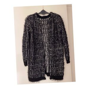 Beautiful Chic Long Fuzzy Cardigan Small S